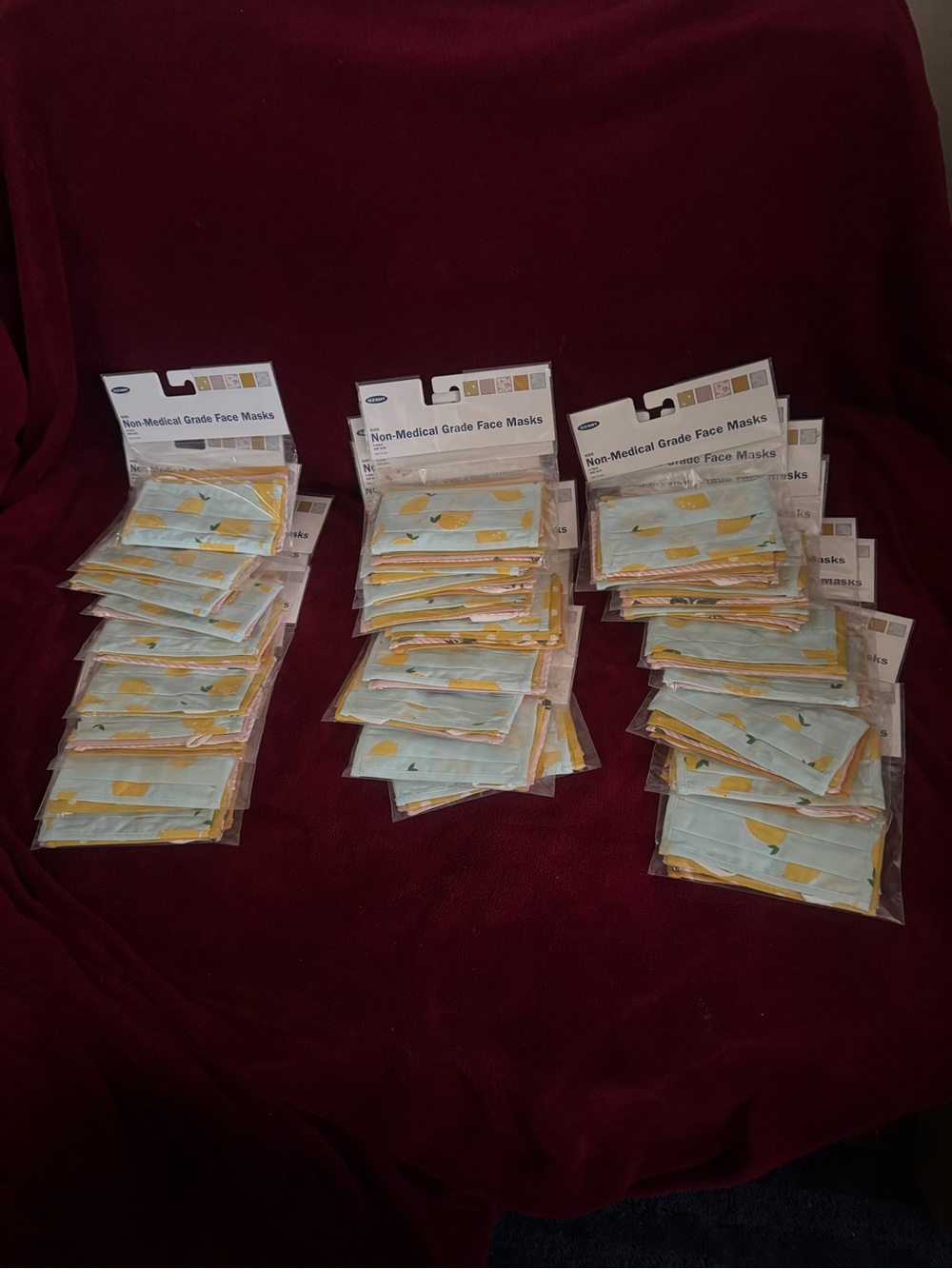 Non-Medical Grade Face Masks - Yellow Pattern